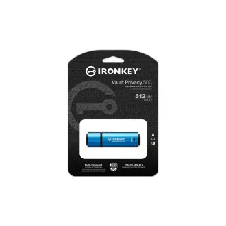 Kingston Ironkey Vault Privacy 50C/512GB/USB 3.2/USB-C/Modrá