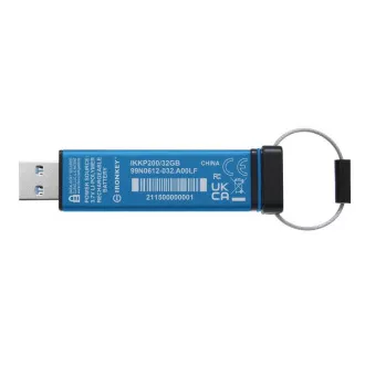 Kingston IronKey Keypad 200/32GB/USB 3.2/USB-A/Modrá