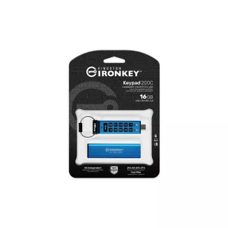 Kingston Ironkey Keypad 200C/16GB/USB 3.0/USB-C/Modrá Kingston Ironkey Keypad 200C/16GB/USB 3.0/USB-C/Modrá