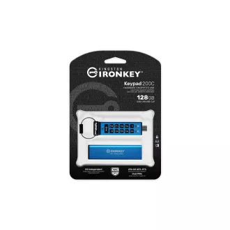 Kingston Ironkey Keypad 200C/128GB/USB 3.0/USB-C/Modrá Kingston Ironkey Keypad 200C/128GB/USB 3.0/USB-C/Modrá
