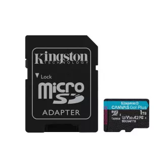 Kingston Canvas Go Plus A2/Micro SDXC/1TB/UHS-I U3 / Class 10/+ Adaptér Kingston Canvas Go Plus A2/Micro SDXC/1TB/UHS-I U3 / Class 10/+ Adaptér