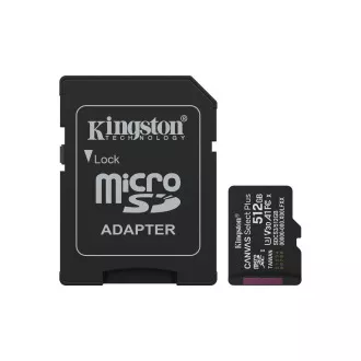 Kingston Canvas Select Plus/Micro SDXC/512GB/UHS-I U3 / Class 10/+ Adaptér Kingston Canvas Select Plus/Micro SDXC/512GB/UHS-I U3 / Class 10/+ Adaptér