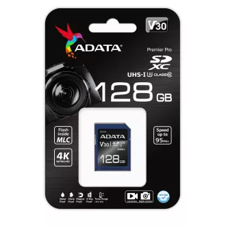 ADATA V30S/SDXC/128GB/UHS-I U3 / Class 10 ADATA V30S/SDXC/128GB/UHS-I U3 / Class 10