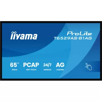 65" iiyama T6529AS-B1AG: IPS, 4K UHD,Android,24/7 65" iiyama T6529AS-B1AG: IPS, 4K UHD,Android,24/7