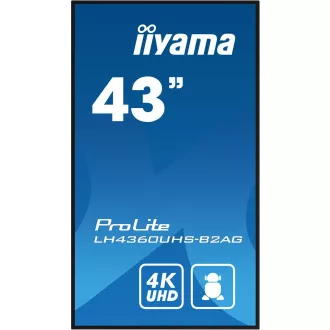 43" iiyamaLH4360UHS-B2AG:VA,4K UHD,Android,24/7 43" iiyamaLH4360UHS-B2AG:VA,4K UHD,Android,24/7