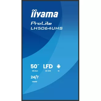 50" iiyama LH5064UHS-B1AG:VA,4K UHD,Android, 24/7 50" iiyama LH5064UHS-B1AG:VA,4K UHD,Android, 24/7