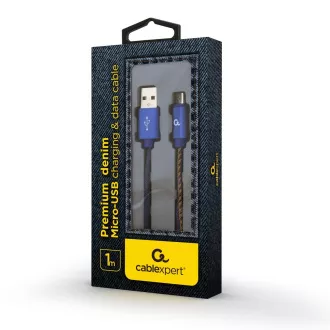 Gembird oplétaný denim USB-A/microUSB kabel 1m Gembird oplétaný denim USB-A/microUSB kabel 1m