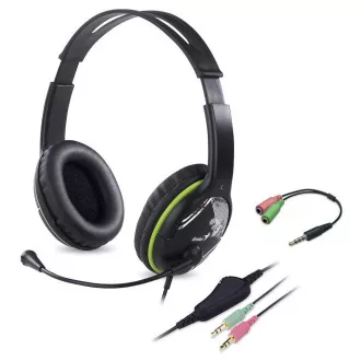 Sluchátka s mik. GENIUS HS-400A green + redukce Sluchátka s mik. GENIUS HS-400A green + redukce
