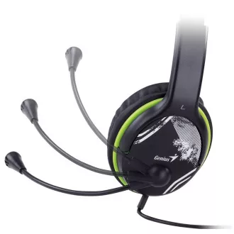 Sluchátka s mik. GENIUS HS-400A green + redukce Sluchátka s mik. GENIUS HS-400A green + redukce