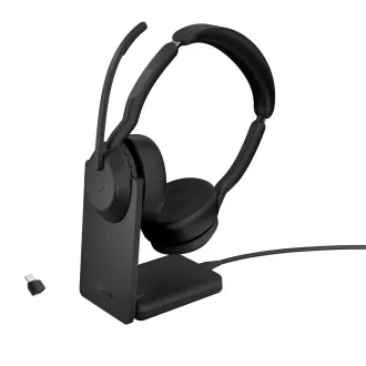 Jabra Evolve2 55/Stereo/ANC/USB-C/BT-USB/Bezdrát/Stand/Černá Jabra Evolve2 55/Stereo/ANC/USB-C/BT-USB/Bezdrát/Stand/Černá