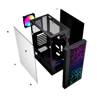 Gembird Computer Fornax 2500 ARGB/Midi Tower/Transpar./Černá Gembird Computer Fornax 2500 ARGB/Midi Tower/Transpar./Černá