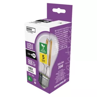 LED žárovka A60/E27/3,8W/60W/806lm/neutrální bílá LED žárovka A60/E27/3,8W/60W/806lm/neutrální bílá