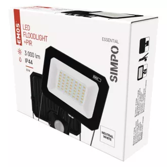 EMOS LED REFLEKTOR SIMPO 30W, 3000Lm, 4000K, PIR EMOS LED REFLEKTOR SIMPO 30W, 3000Lm, 4000K, PIR