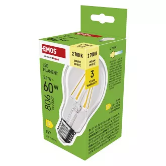 EMOS LED FLM A60 5,9W(60W) 806lm E27 WW EMOS LED FLM A60 5,9W(60W) 806lm E27 WW