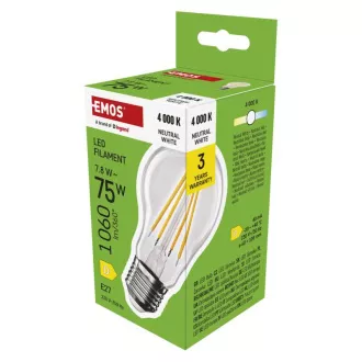 EMOS LED FLM A60 7,8W(75W) 1 060lm E27 NW EMOS LED FLM A60 7,8W(75W) 1 060lm E27 NW