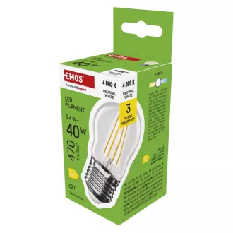 EMOS LED FLM MINI GL 3,4W(40W) 470lm E27 NW EMOS LED FLM MINI GL 3,4W(40W) 470lm E27 NW