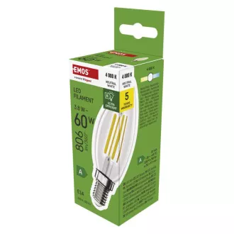 EMOS LED FLM CANDLE 3,8W(60W) 806lm E14 NW A CLASS EMOS LED FLM CANDLE 3,8W(60W) 806lm E14 NW A CLASS