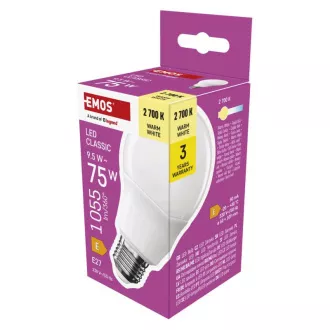 EMOS LED CLS A60 9,5W(75W) 1055lm E27 WW EMOS LED CLS A60 9,5W(75W) 1055lm E27 WW