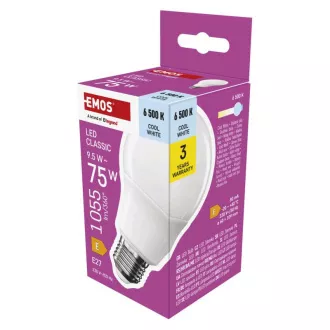 EMOS LED CLS A60 9,5W(75W) 1055lm E27 CW EMOS LED CLS A60 9,5W(75W) 1055lm E27 CW
