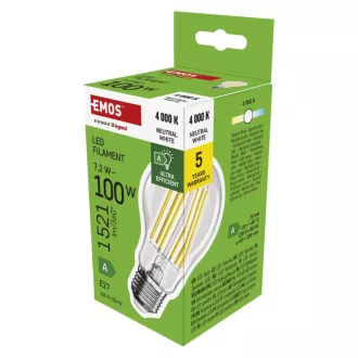 EMOS LED FLM A60 7,2W(100W) 1521lm E27 NW A CLASS EMOS LED FLM A60 7,2W(100W) 1521lm E27 NW A CLASS