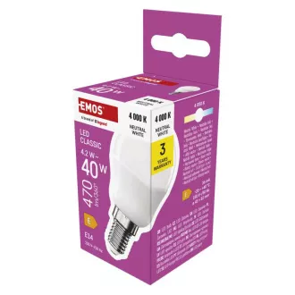 EMOS LED CLS MINI GLOBE 4,2W(40W) 470lm E14 NW EMOS LED CLS MINI GLOBE 4,2W(40W) 470lm E14 NW