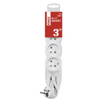 EMOS prodlužovací přívod 4z/3m 1,5mm EMOS prodlužovací přívod 4z/3m 1,5mm