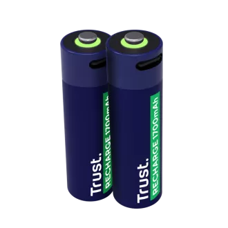 TRUST USB-C RECHARGEABLE BATTERIES 2P - AA TRUST USB-C RECHARGEABLE BATTERIES 2P - AA