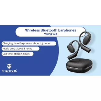 Bezdrátová Bluetooth sluchátka Viking V49/BT/Bezdrát/Černá Bezdrátová Bluetooth sluchátka Viking V49/BT/Bezdrát/Černá