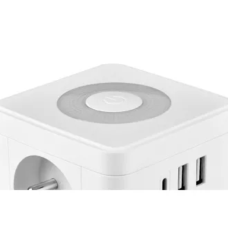 Síťový adaptér VIKING Y23L, bílá/Output:2xAC,1xUSB-A,2xUSB-C/dotykové LED světlo Síťový adaptér VIKING Y23L, bílá/Output:2xAC,1xUSB-A,2xUSB-C/dotykové LED světlo