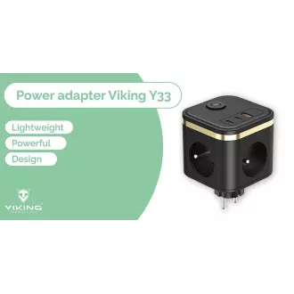 Síťový adaptér VIKING Y33, bílá/Output:3xAC,1xUSB-A,2xUSB-C/Tlačítko ON/OFF Síťový adaptér VIKING Y33, bílá/Output:3xAC,1xUSB-A,2xUSB-C/Tlačítko ON/OFF