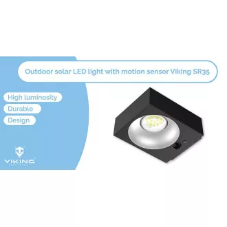 Venkovní solární LED světlo Viking SR35/Pohybový senzor/1000 lm/IP65/4 režimy/denní bílá