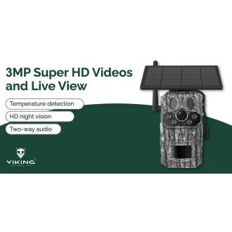 Solární kamera Viking HDs05 4G/2304x1296/PIR detekce/pohybový senzor/7800mAh Solární kamera Viking HDs05 4G/2304x1296/PIR detekce/pohybový senzor/7800mAh