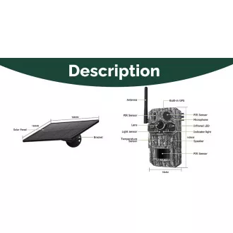 Solární kamera Viking HDs05 4G/2304x1296/PIR detekce/pohybový senzor/7800mAh Solární kamera Viking HDs05 4G/2304x1296/PIR detekce/pohybový senzor/7800mAh