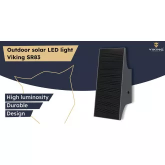 Venkovní solární LED světlo Viking SR83/700lm/solární napájení/4000K (denní bílá)/4 režimy Venkovní solární LED světlo Viking SR83/700lm/solární napájení/4000K (denní bílá)/4 režimy