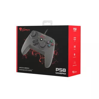 Drátový gamepad Genesis P58, pro PS3/PC, vibrace Drátový gamepad Genesis P58, pro PS3/PC, vibrace