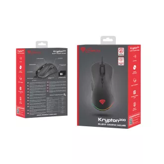 Genesis herní optická myš KRYPTON 200/RGB/6400 DPI/Herní/Optická/6 000 DPI/Drátová USB/Černá Genesis herní optická myš KRYPTON 200/RGB/6400 DPI/Herní/Optická/6 000 DPI/Drátová USB/Černá