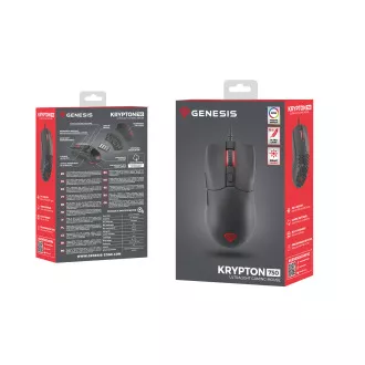 Genesis herní optická myš KRYPTON 750/RGB/8000 DPI/Herní/Optická/8 000 DPI/Drátová USB/Černá Genesis herní optická myš KRYPTON 750/RGB/8000 DPI/Herní/Optická/8 000 DPI/Drátová USB/Černá