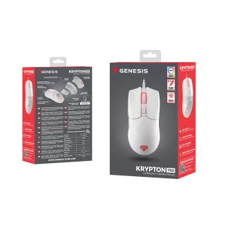 Genesis herní optická myš KRYPTON 750/RGB/8000 DPI/Herní/Optická/8 000 DPI/Drátová USB/Bílá Genesis herní optická myš KRYPTON 750/RGB/8000 DPI/Herní/Optická/8 000 DPI/Drátová USB/Bílá