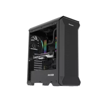 Počítačová skříň Genesis IRID 505F/Midi Tower/Transpar./Černá