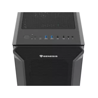 Počítačová skříň Genesis IRID 505F/Midi Tower/Transpar./Černá