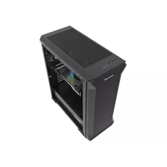 Počítačová skříň Genesis IRID 505F/Midi Tower/Transpar./Černá