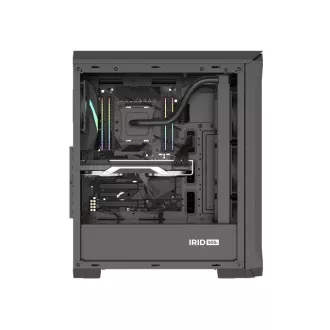 Počítačová skříň Genesis IRID 505F/Midi Tower/Transpar./Černá
