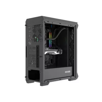 Počítačová skříň Genesis IRID 505F/Midi Tower/Transpar./Černá