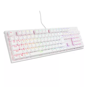 Genesis herní mechanická klávesnice THOR 303/RGB/Outemu Peach Silent/Drátová USB/US layout/Bílá