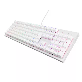 Genesis herní mechanická klávesnice THOR 303/RGB/Outemu Peach Silent/Drátová USB/US layout/Bílá