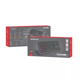 Genesis herní bezdrátová klávesnice THOR 230 Lite/Drátová USB/US layout/Černá Genesis herní bezdrátová klávesnice THOR 230 Lite/Drátová USB/US layout/Černá