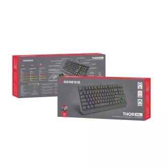 Genesis herní klávesnice THOR 230/TKL/RGB/Outemu Red/Drátová USB/US layout/Černá Genesis herní klávesnice THOR 230/TKL/RGB/Outemu Red/Drátová USB/US layout/Černá