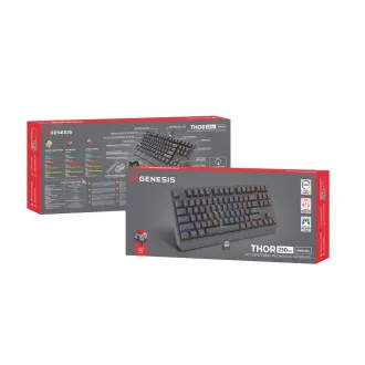 GENESIS herní klávesnice THOR 230/TKL/RGB/Outemu Red/Bezdrátová USB + Bluetooth/US layout/Černá GENESIS herní klávesnice THOR 230/TKL/RGB/Outemu Red/Bezdrátová USB + Bluetooth/US layout/Černá
