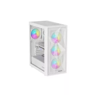 Počítačová skříň Genesis DIAXID 605 ARGB/Midi Tower/Transpar./Bílá