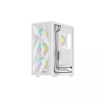 Počítačová skříň Genesis DIAXID 605 ARGB/Midi Tower/Transpar./Bílá